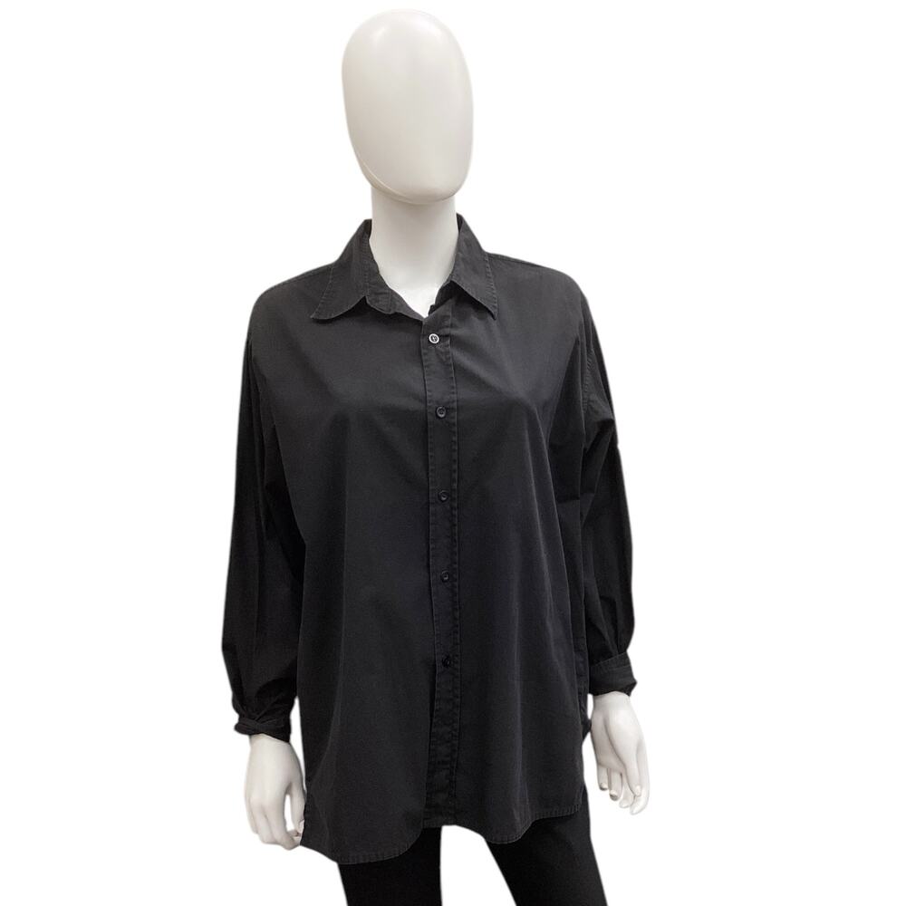 CHANEL Uniform Women’s Button Down Size S Long Sleeve Black